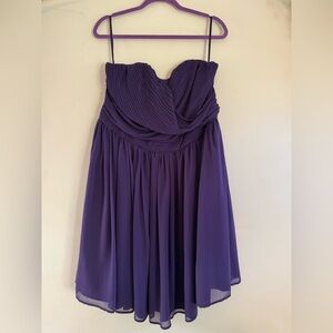 Tevolio Strapless Dress in Deep Purple
